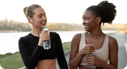 women sportswear taking break from workout